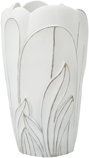 Dmora Vase Tramigna, Dekorationszubehör, Dekoratives Artikel, Einrichtungszubehör, 29x29 h48 cm, Weiß