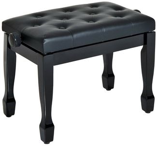 HOMCOM Klavierbank Klavierhocker höhenverstellbar Hocker Üben von Musikinstrumenten (Hocker, 1-St, Kosmetikhocker), Massivholz Kunstleder Schwarz 64 x 35 x -55 cm45
