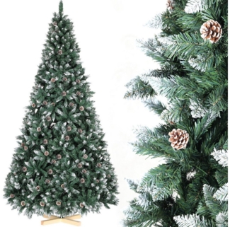 TLGREEN Künstlicher Weihnachtsbaum mit Schnee-Effekt,Holzständer, 150-270CM, Tannenbaum Künstlich,Weihnachtsbaum künstlich Tannenbaum