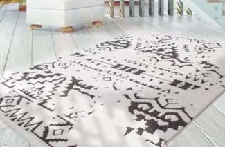 calo-deluxe Teppich Yoel 115, rechteckig, Höhe: 23 mm, Hoch-Tief-Struktur mit Fransen, Wohnzimmer