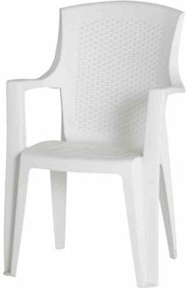 PROGARDEN Stapelsessel Eden ca. 46x55x91 cm, weiß, stapelbar, Geflechtoptik
