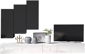 Wohnwand Calabrini XX (Farbe: Schwarz + Schwarz Hochglanz / Weiß + Weiß Hochglanz)