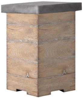 Casa Padrino Luxus Gasflaschenbehälter Beistelltisch mit Abdeckhaube Braun / Grau 35x35 x H. 60 cm - Handgefertigter Wetterbeständiger Balkon Garten Terrassen Beistelltisch - Gartenmöbel