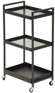 Dmora Küchenwagen Masio, Lebensmittelschrank, mobile Kücheninsel, Lebensmittelhalterstruktur mit Schubladen, 43x30 h80 cm, Schiefer