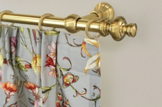 GARESA Gardinenstange ANDREA, Ø 20 mm, 1-läufig, Wunschmaßlänge, verschraubt, Metall, Vorhanggarnitur, verlängerbar, Endknopf Profil groß, mit Ringen