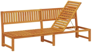 vidaXL Sonnenliege Braun 200 x 57 x 75cm Massivholz Akazie 4108111