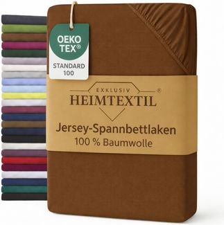 EXKLUSIV HEIMTEXTIL Marke Jersey Spannbettlaken 60 x 120 cm Schokobraun 100% Baumwolle Öko - Tex Zertifiziert Bed-Sheet Bettlaken Spannbetttuch Topper Leinentuch