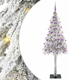 vidaXL Weihnachtsbaum mit 300 LEDs Weiß 180 cm PE und Stahl 3396235