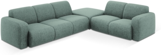 Micadoni Boucle Ecksofa Molino 6-Sitzer Rechts Chenille Petrol