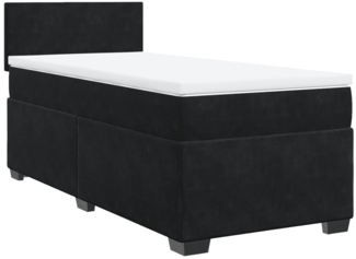 vidaXL Boxspringbett mit Matratze Schwarz 100x200 cm Samt 3286230