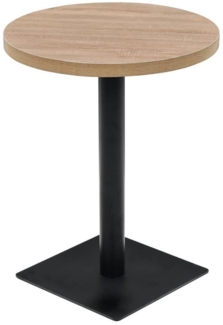 vidaXL Bistrotisch MDF und Stahl Quadratisch 80x80x75 cm Eichenoptik 245614