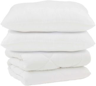 vidaXL Decke mit Kissen 3 pcs Weiß Mikrofaser und Daunenfedern 3377912