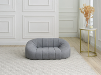 Vente-unique - Tiersofa - 98 x 62 x 33 cm - melierter Stoff - Grau - PARUIMA