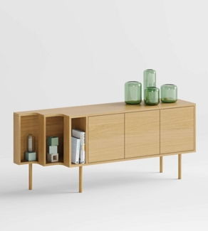 Woodman Sideboard Shift, mit Echtholzfurnier aus Eiche, Breite 189 cm, mit Push-to-Open, FSC®