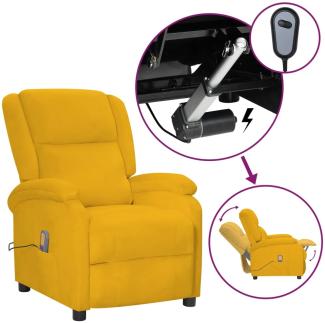 vidaXL Massagesessel mit Liegefunktion Elektrisch Gelb Samt