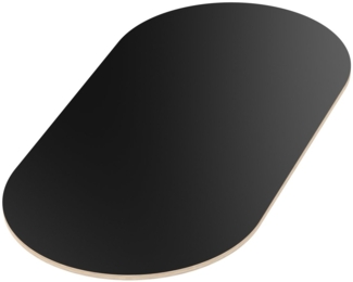 Multiplexplatte Holzplatte Tischplatte Oval melaminbeschichtet schwarz - Größe 140 x 60 cm - Höhe 1,8 cm - Farbe schwarz