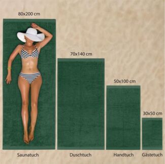 Hausfelder Gästehandtücher 12er Set kleine Handtücher für Gäste WC,aus 100% Baumwolle, dunkelgrün, Baumwollfrottee (12-St)