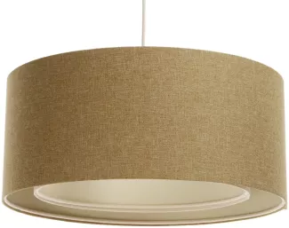 BPS Koncept 06A-019-60 Hängeleuchte BOHO ELEGANT E27 1x40W Stoff strukturiert auf PVC-Kunststoff braun, creme H:90cm Ø60cm dimmbar