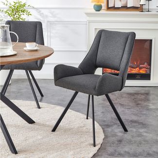 INOSIGN Esszimmerstuhl BRANDON, 2er Set, mit Metallgestell in matt schwarz (Set, 2 St), in verschiedenen Farben, Belsatbarkeit pro Stuhl 120 kg, 360° drehbar