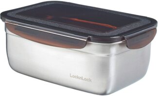 Vorratsdose Edelstahl 1,9 l mit schwarzem Deckel
