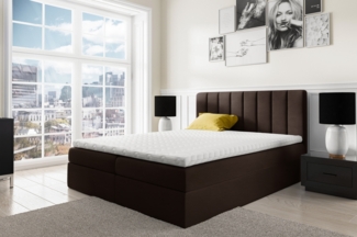 99rooms Arcelia Boxspringbett Kunstleder SOFT Braun 180x200 cm