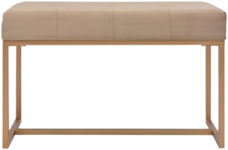 vidaXL Bank 80 cm Beige Samt 247559