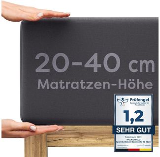 Wolkenfeld Spannbettlaken Boxspringbett Bettlaken - Spannbetttuch für Matratzen bis 40cm, Jersey, Gummizug: rundum, (1 Stück), Elastisch & Rutschfest: 90x200, 140x200, 160x200, 180x200 & Übergrößen