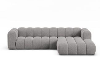 Micadoni Modulares Ecksofa Lupine 4-Sitzer Rechts Chenille Eden Hellgrau