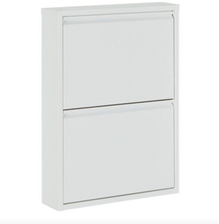 k-hometrends Schuhschrank KEKE 2 - WHITE stilvoller Schuhschrank, schmaler Organizer, 50x70x15cm