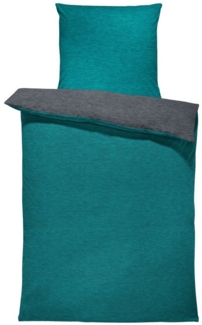 One Home Bettwäsche Wende Melange, Biber, 4 teilig, meliert, kuschelig flauschig warm weich Winter Normalgröße