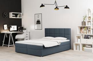 Boxspringbett Schlafzimmerbett FRASCO 120x220cm in Stoff Soro Blau