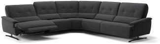 Sofanella Eckcouch PERLO Stoffbezug Sofalandschaft Funktionssofa in Schwarz S: 270 x 270 Breite