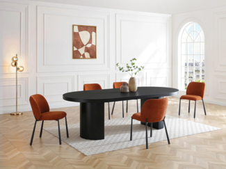 Vente-unique - Stuhl 6er-Set - Textilstoff & Metall - Terrakotta - JIZAK