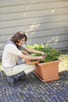 Elho Blumentopfuntersetzer Elho Untersetzer Green Basics Garden XXL tonrot 80