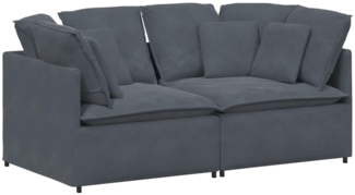 vidaXL Modulares Sofa mit Kissen Samt Dunkelgrau 3321250
