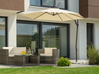 Sonnenschirm Genua 300/6 rund, Ø ca. 300 cm natur