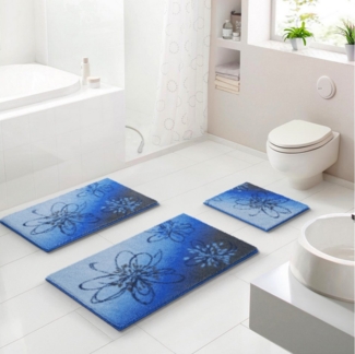Grund Badematte Lusia, Höhe 20 mm, rutschhemmend beschichtet, fußbodenheizungsgeeignet, Polyacryl, rechteckig, Florales Design mit sanftem Farbverlauf, 5 Jahre Garantie