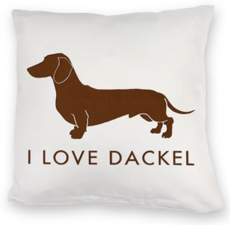 speecheese Dekokissen I Love Dackel Kuschelkissen