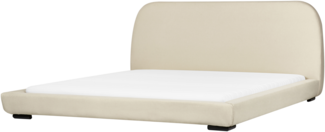 Bett mit Lattenrost ROISEL 180 x 200 cm Stoff Creme