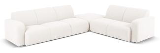 Micadoni Boucle Ecksofa Molino 6-Sitzer Rechts Boucle Weiß