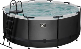 Exit Stahlrahmen Aufstellpool | Schwarz | 122 cm | Inkl. Filterpumpe