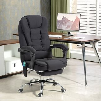 Vinsetto Schreibtischstuhl Bürostuhl mit 6 Massagepunkten, höhenverstellbarer Drehstuhl (PC-Stuhl, 1 St), für Wohnzimmer, Büro, Schwarz