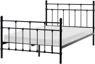 Bett mit Lattenrost Metall LYNX 120 x 200 cm Schwarz