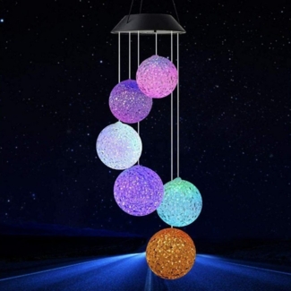 LETGOSPT LED Solarleuchte Solar Windspiel Glockenspiele Muttertagsgeschenk Außen Dekor Lampe, LED fest integriert, Solarleuchten Gartenbeleuchtung für Terrasse Balkon Garten