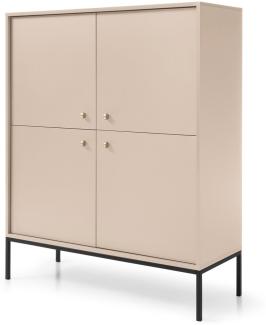 Highboard Mono Kommode 103,5cm beige 4-türig