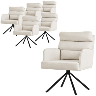 ML-DESIGN Polsterstuhl Esszimmerstühle mit Rücken- & Armlehne moderne Design Küchenstühle (6 St), Design Lounge drehbar Clubsessel mit Metallbeinen Polyester bis 120kg