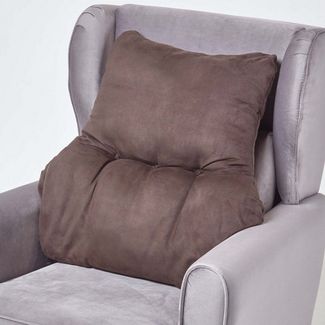 Homescapes Sitzkissen Rückenkissen braun – Rückenstützkissen 68 x 58 cm mit Velours-Bezug