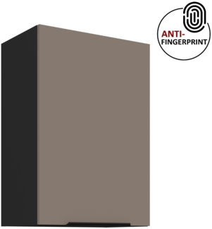 Küchen Hängeschrank 50 cm ARIA Sandgrau ultra matt + Schwarz matt, hochwertige Fronten mit Anti Fingerprint Beschichtung Küchenzeile Küchenblock