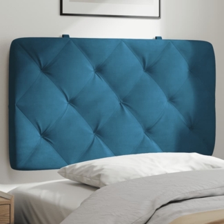 vidaXL Kopfteil-Kissen Blau 90 cm Samt 374712