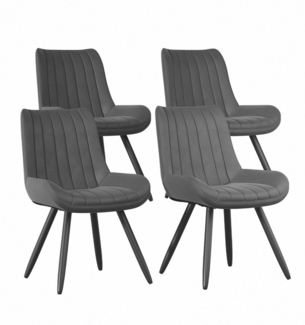 HawthyHome Esszimmerstuhl Stuhlset – Polsterstühle, Moderner Küchenstuhl (4 St), mit Ergonomischer Rückenlehne und Metallbeinen, 4er Set